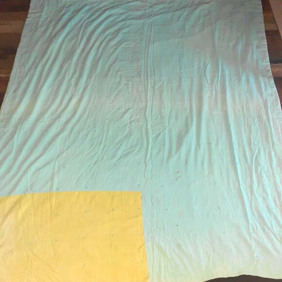 VINTAGE HANDMADE CRAZY QUILT GRANNY SQUARES CUTTERS COTTAGE CABIN FEEDSACK 75X64 - Picture 7 of 9